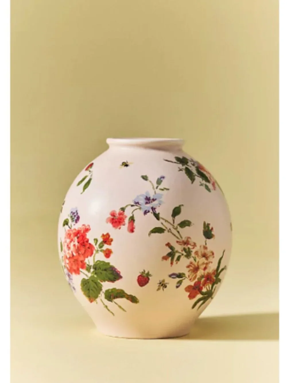 NIB Anthropologie Camille Floral Ceramic Vase